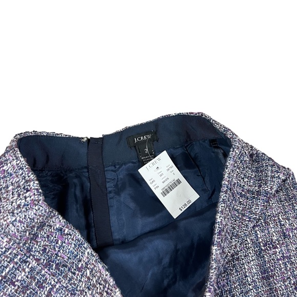 J. Crew NWT Size 2 Bellflower Tweed Pencil Skirt Multicolor Purple Blue - Picture 2 of 8